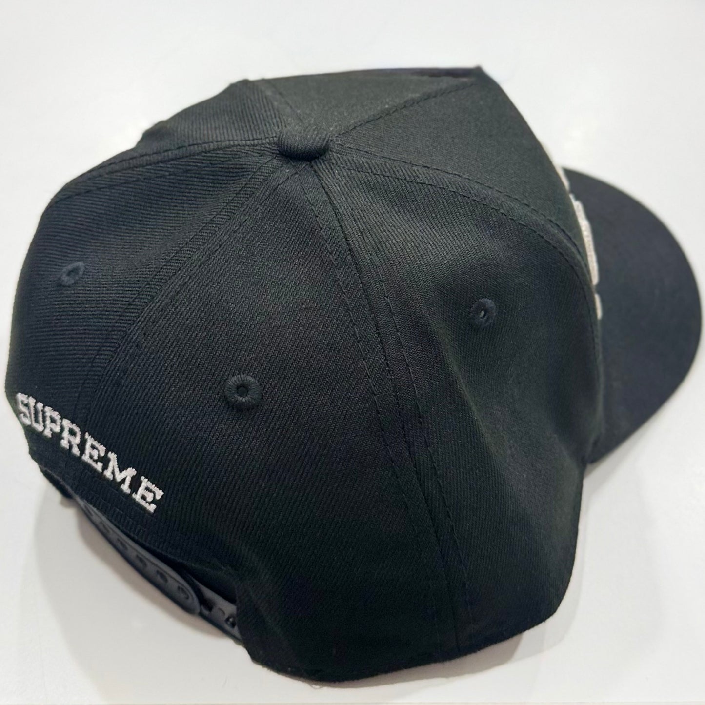 Supreme New Era Sharp Spellout Adjustable Cap Black
