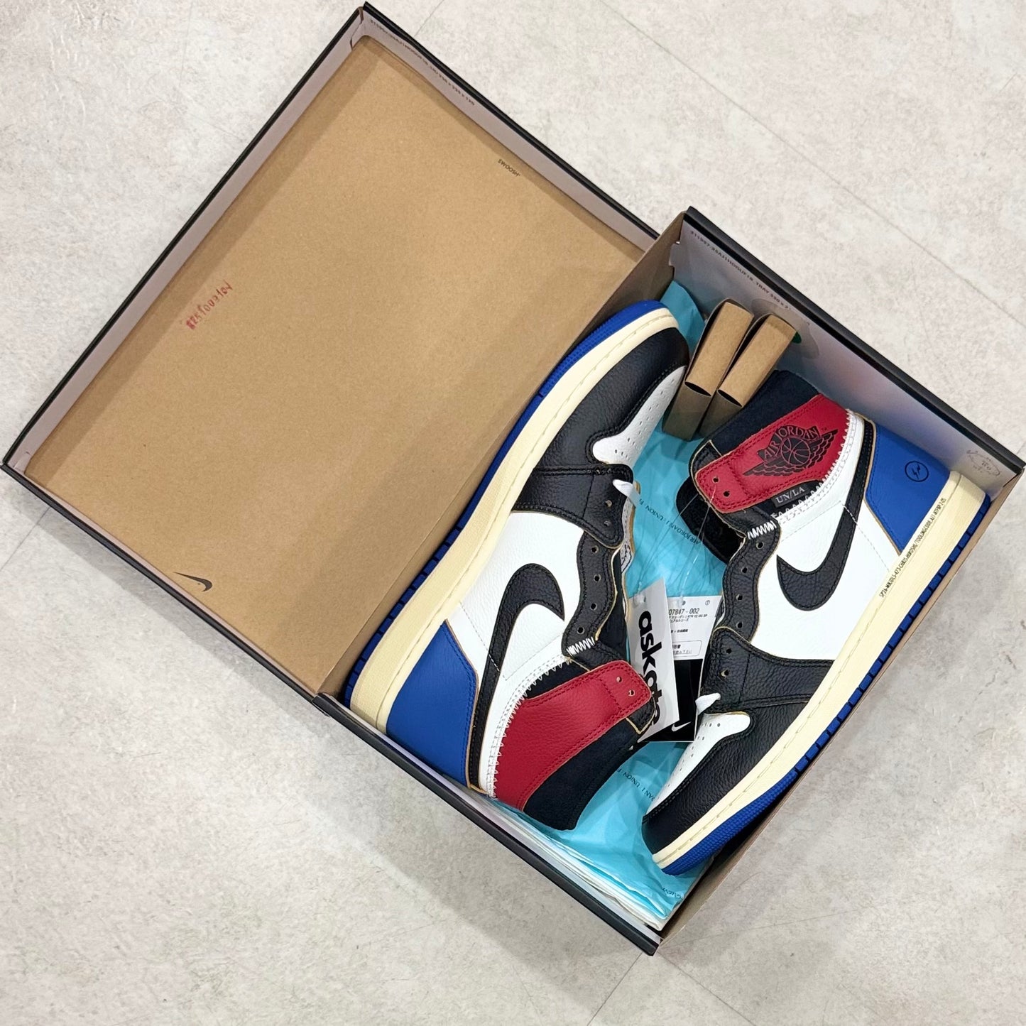 IO7847-002 Nike Air Jordan 1 Union Fragment Black Toe