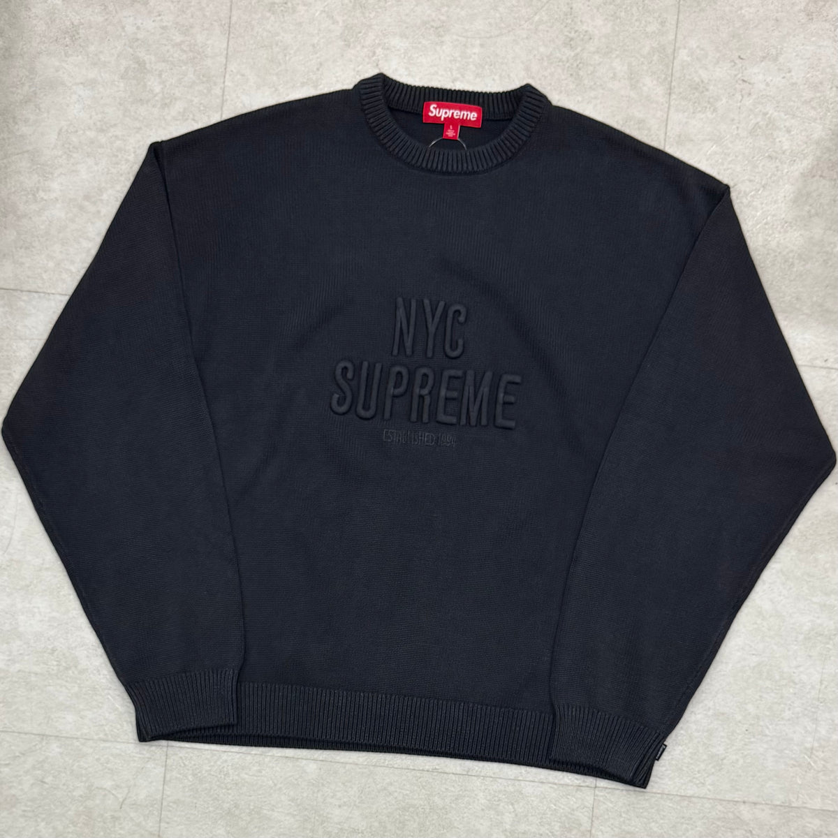 Supreme Overdyed Raised Sweater Black