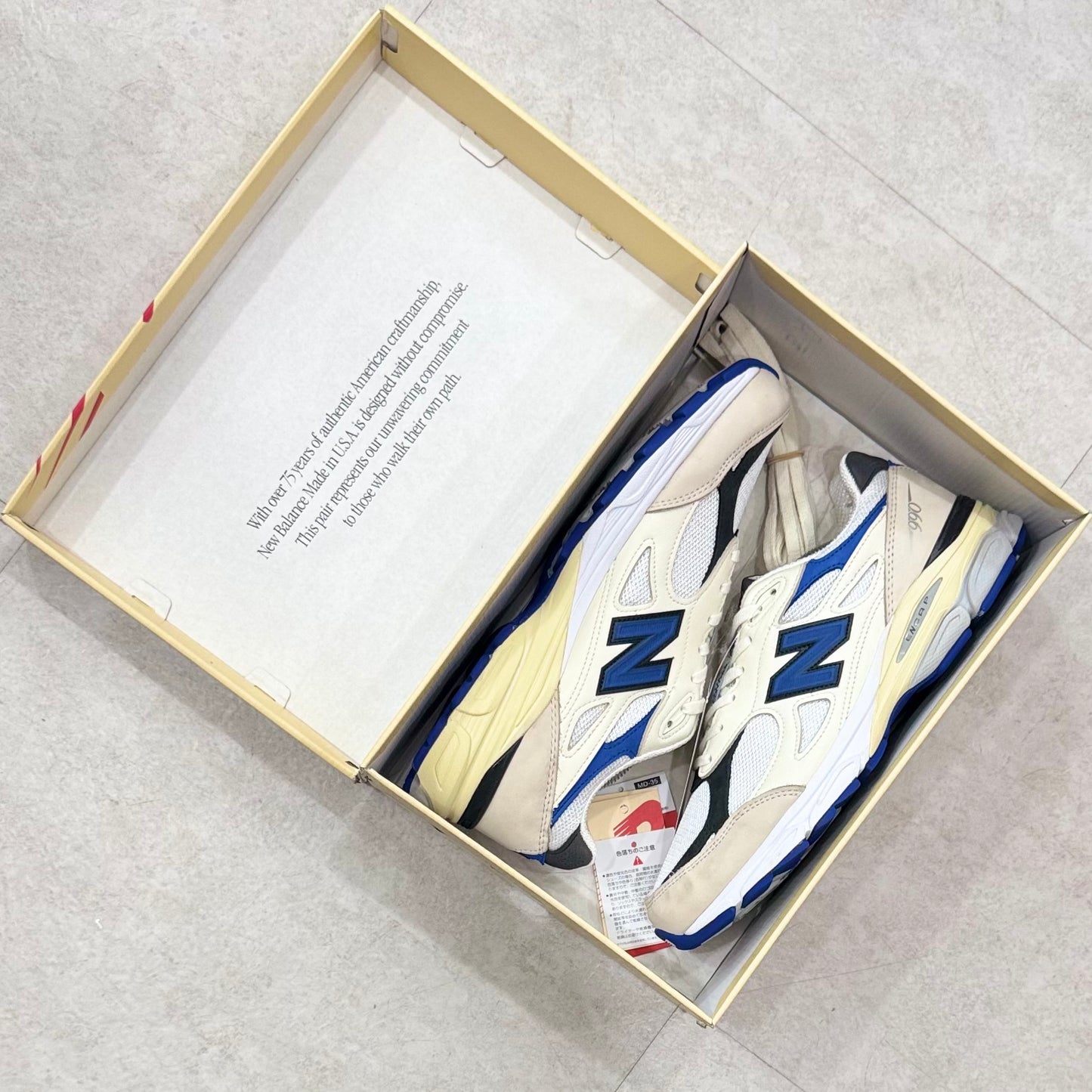 M990WB3 New Balance 990 V3 White Blue