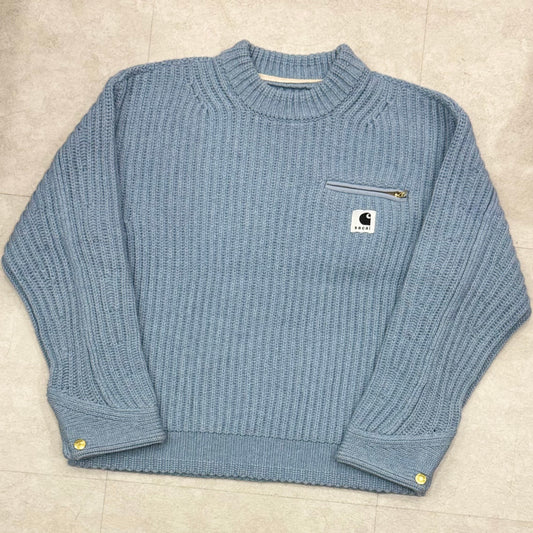 Sacai Carhartt Knit Pullover Detroit Sweater Light Blue