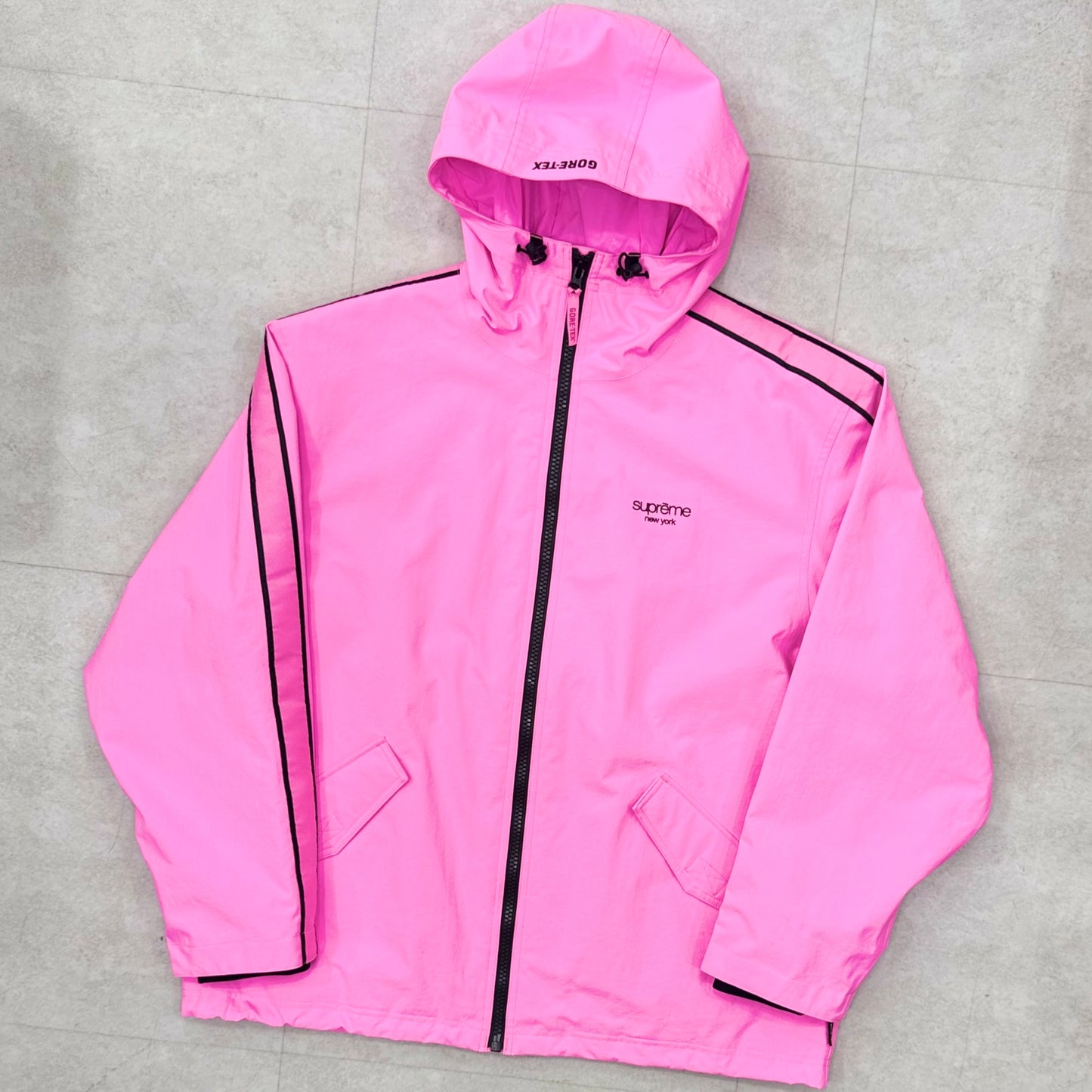 Supreme Gore-Tex Stripe Hooded Jacket Pink
