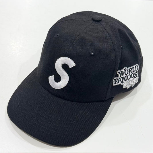 Supreme World Famous S Logo 6-Panel Cap Black