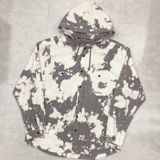 Supreme Hooded Denim Shirt Bleached
