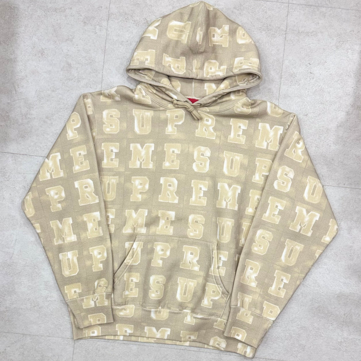 Supreme Blocks Hooded Sweatshirt Tan