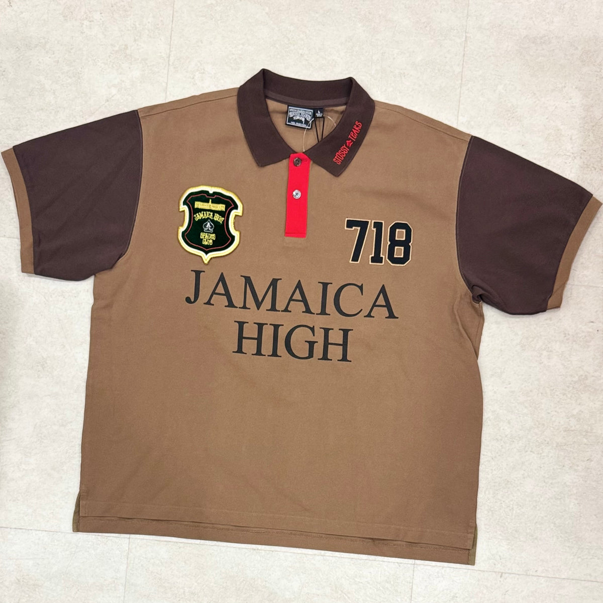 Stussy Denim Tears Pique Polo Brown