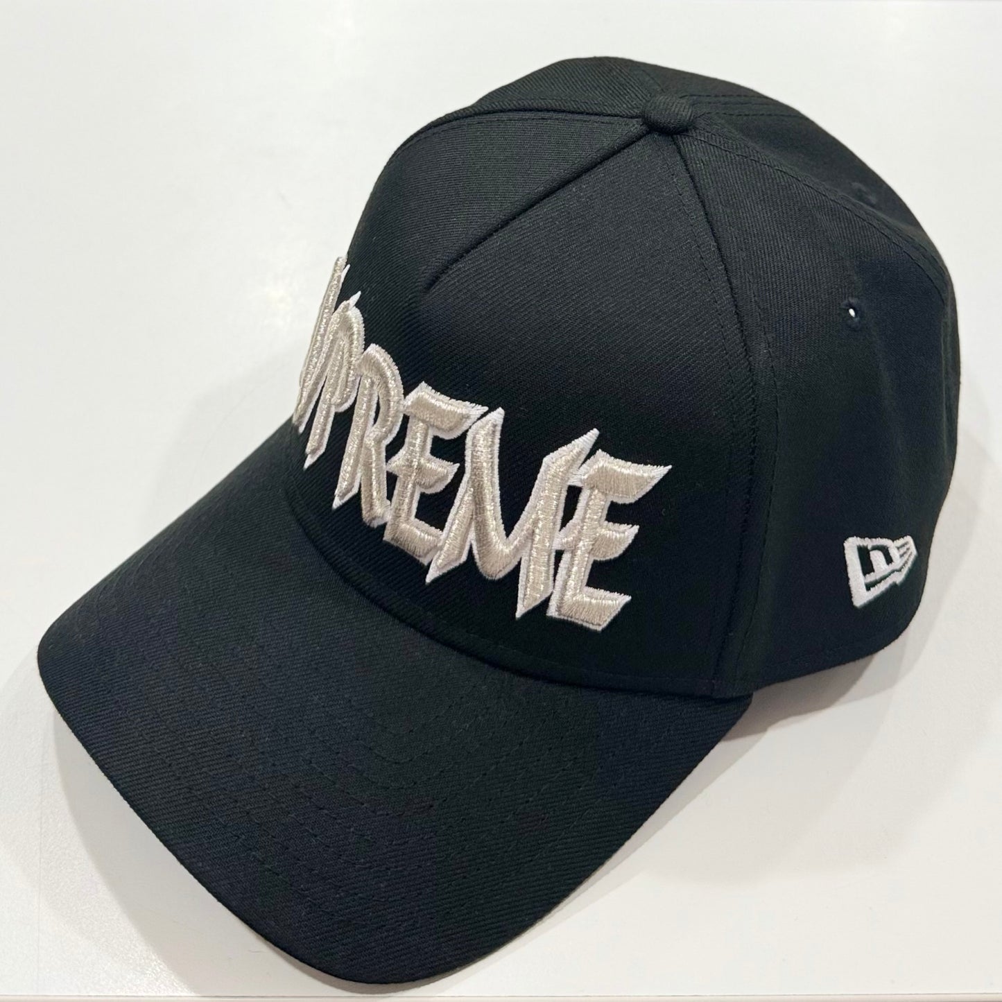 Supreme New Era Sharp Spellout Adjustable Cap Black