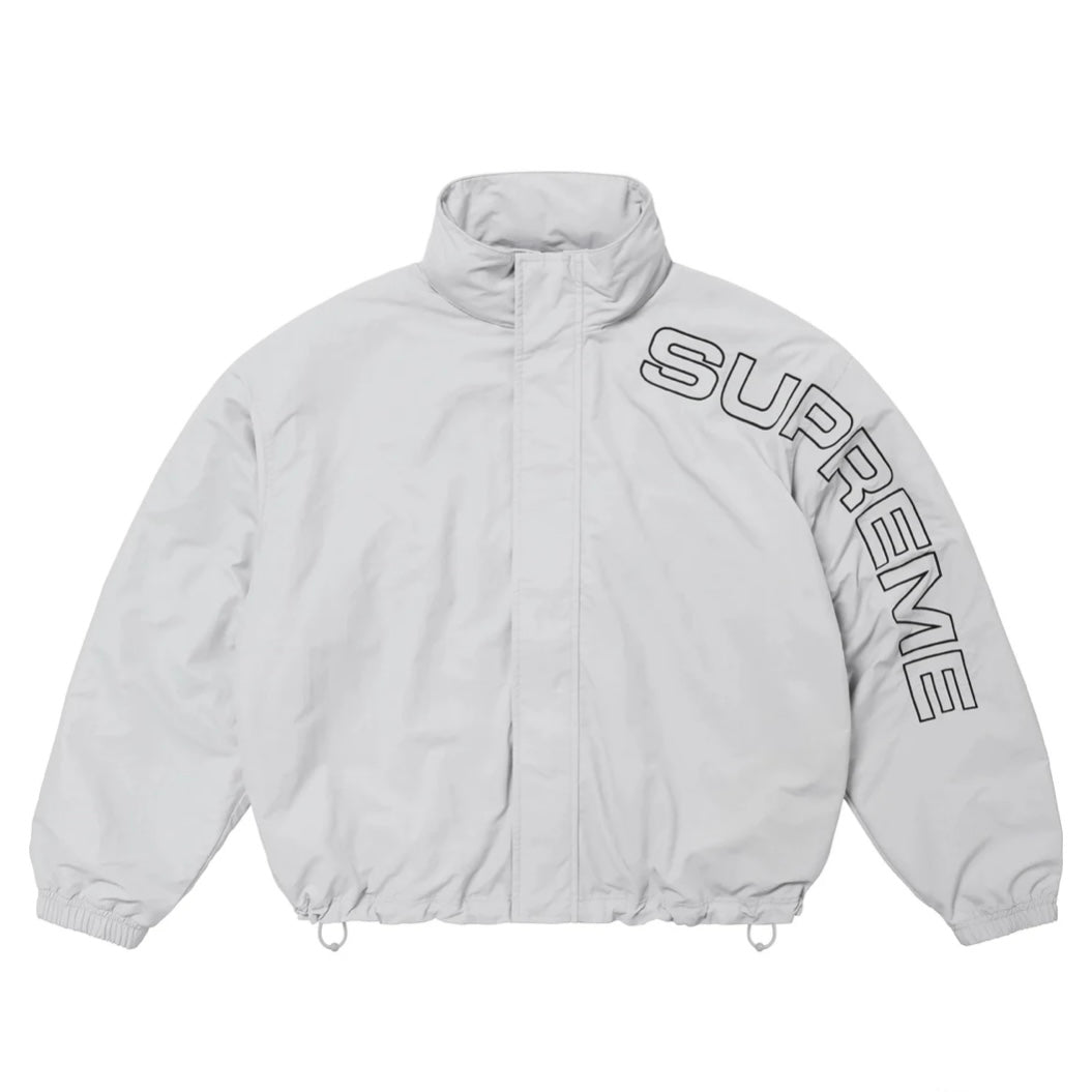 Supreme Spellout Embroidered Track Jacket Grey