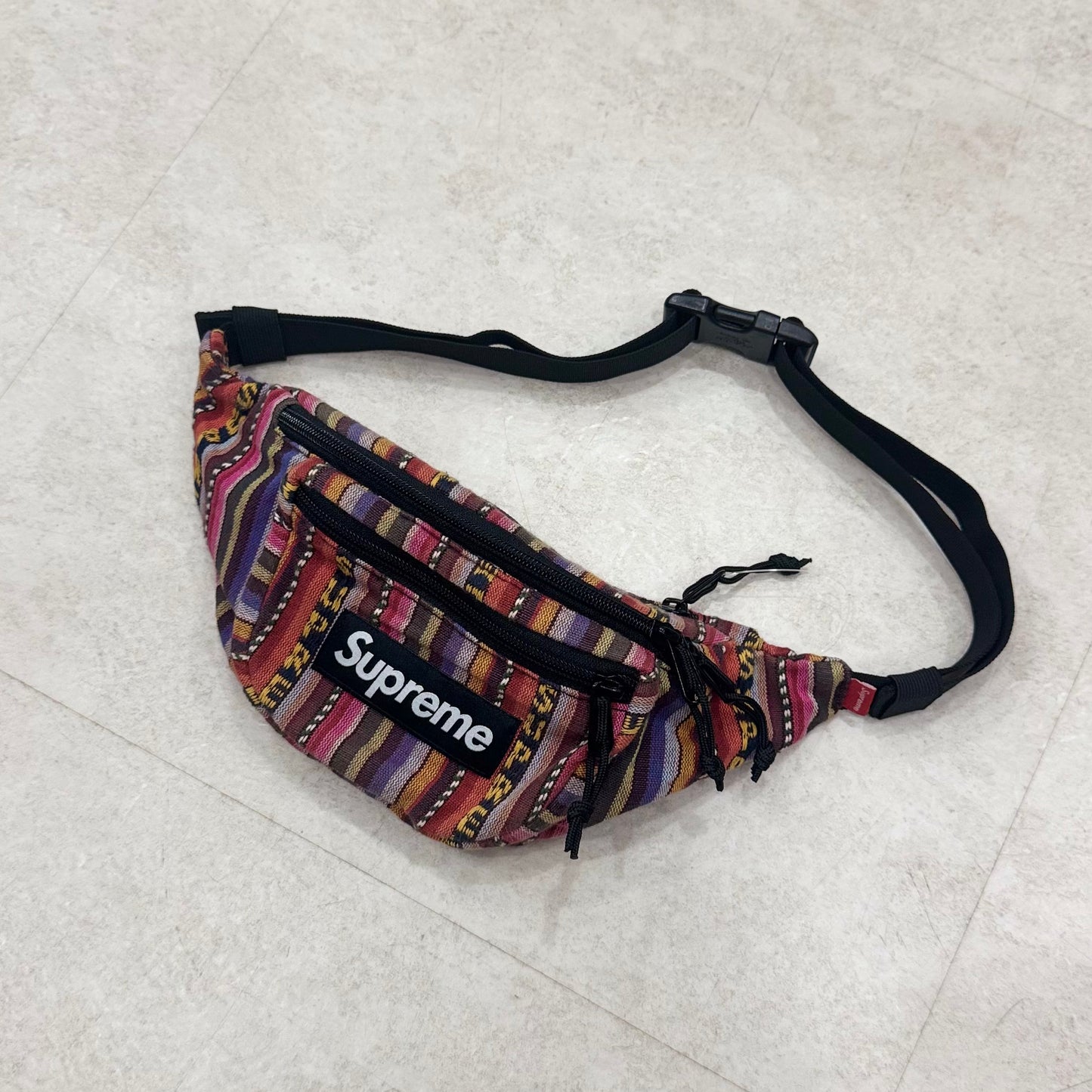 Supreme Woven Stripe Waist Bag Multicolored